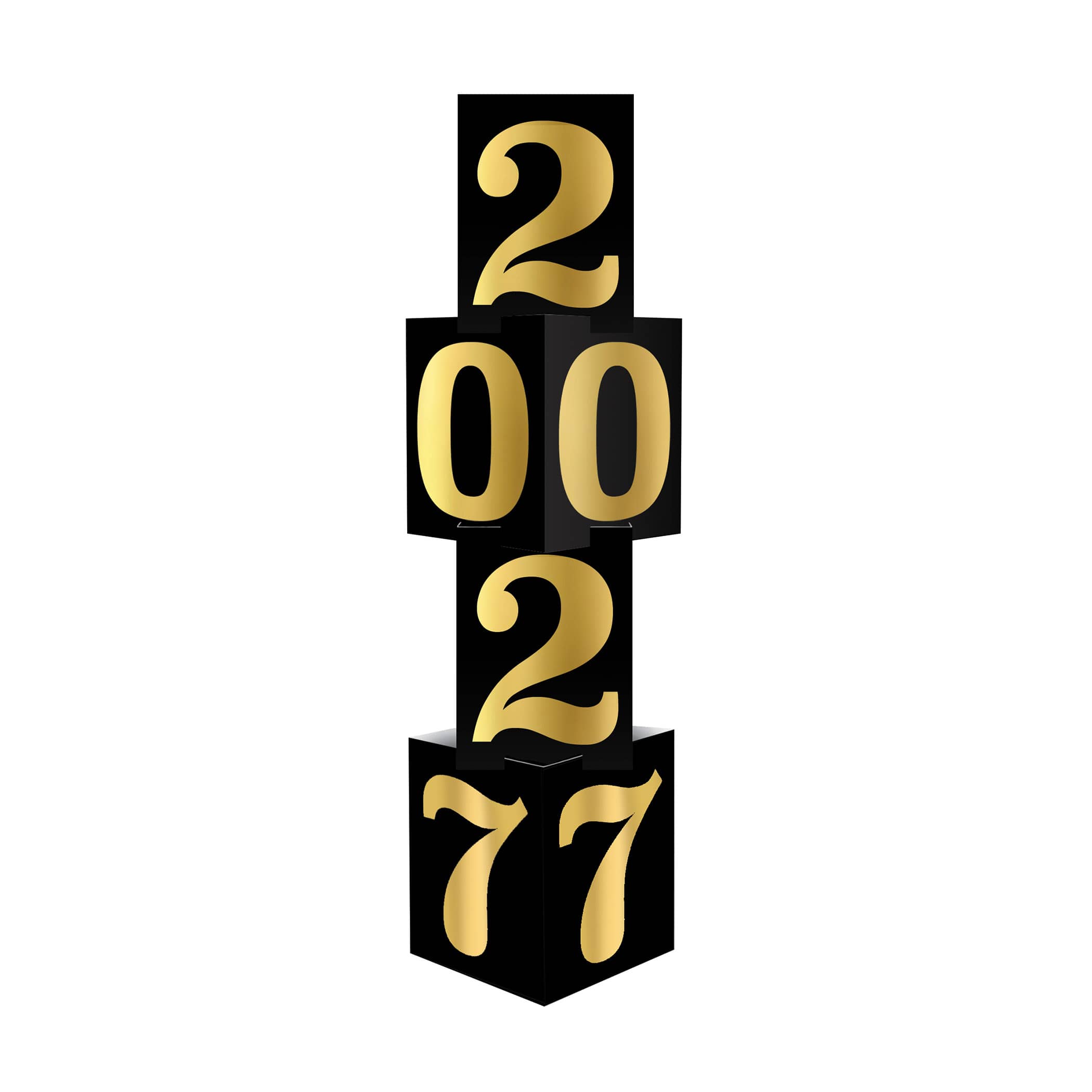 Black & Gold Foil "2027" Column 