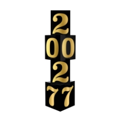 Black & Gold Foil "2027" Column 