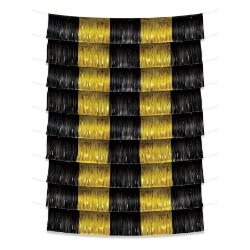 Black & Gold Metallic Fringe Garland Backdrop