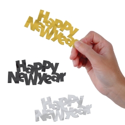Black, Gold & Silver Jumbo Happy New Year Fanci-Fetti
