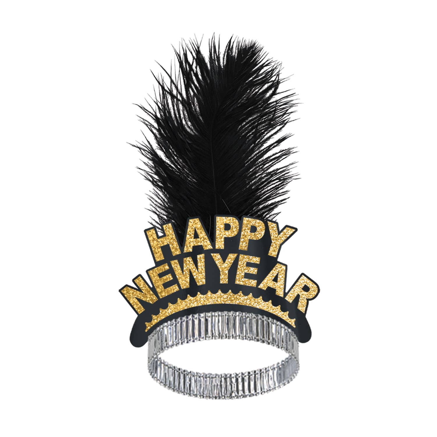 Black and gold happy new year tiara