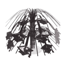 Black Grad Cap Mini Cascade Centerpiece