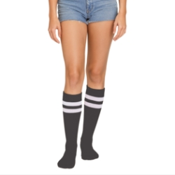 Black Knee Socks (Pack of 12 Pairs) black knee socks, knee high socks black, one size fits most socks, polyester blend socks, team socks, spirit day socks, cheer socks, costume socks, bulk socks pack, Party Express socks