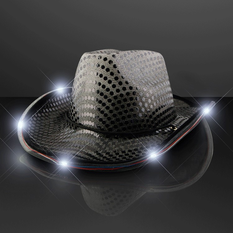 Black LED Cowboy Hat
