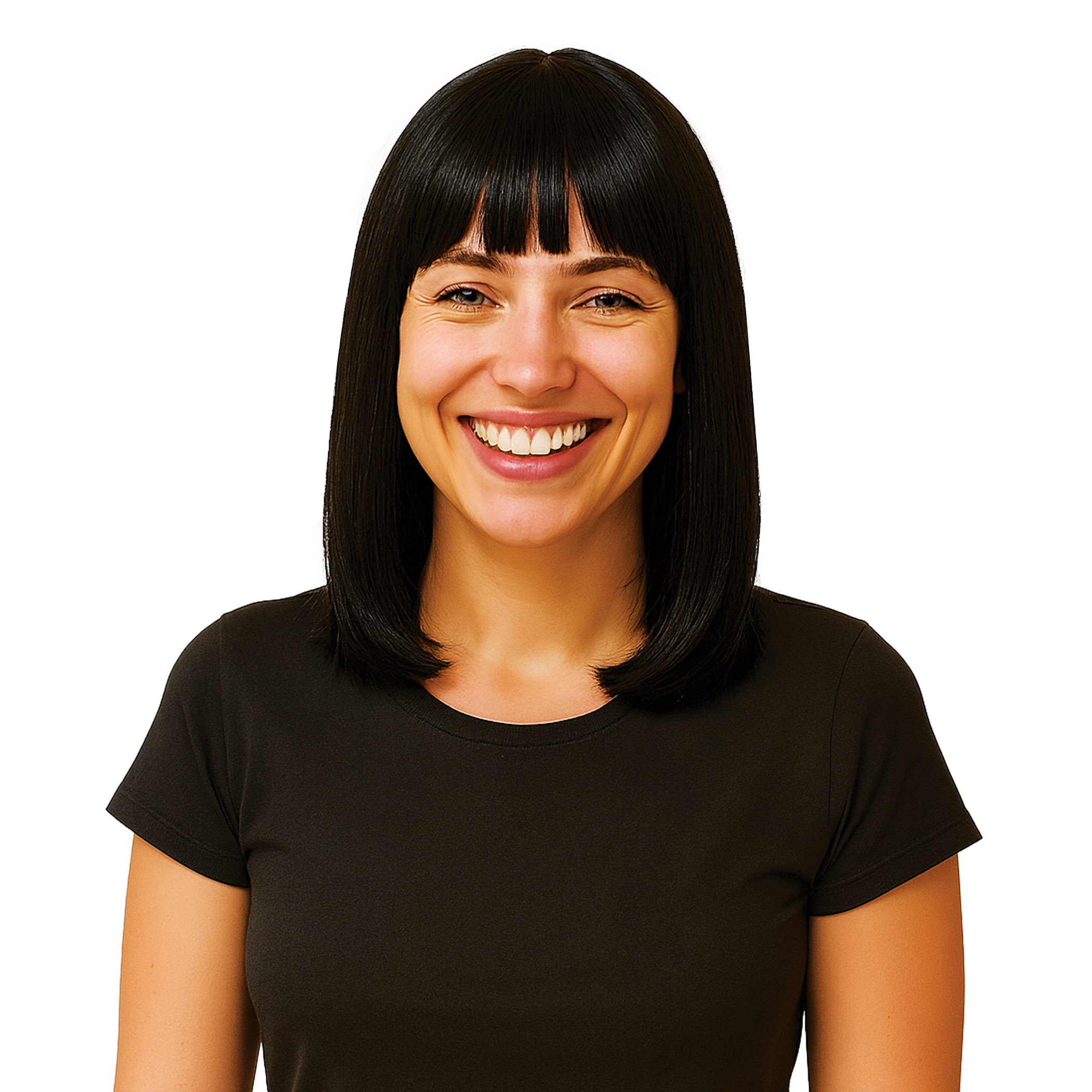Black Long Bob Wig (Pack of 6) black long bob wig, black wig pack, synthetic fiber wig, flame resistant wig, costume wigs, party wigs, group costume accessories, one size fits most wig, team spirit wigs, Party Express wigs