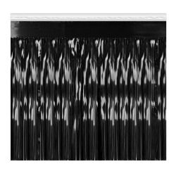 Black Metallic Table Skirting (Pack of 6) black metallic table skirting, 1-ply table skirt, 30 x 14 table skirting, made in USA party décor, bulk table skirts, event table decorations, metallic table skirt black, banquet table skirting, Party Express table skirts