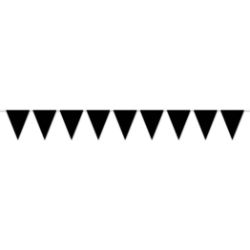 Black Pennant Banner (Pack of 12) black pennant banner, all-weather pennant banner, black party decorations, outdoor event banners, graduation décor, black flag banner, Party Express pennant banner, festival decorations, school event décor, black hanging banner