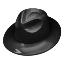 Black Plastic Fedora (Pack of 25) black plastic fedora, bulk fedora hats, black fedora party favors, plastic fedora pack of 25, costume accessories, gangster fedora hats, event hats wholesale, Party Express fedora, black party hats