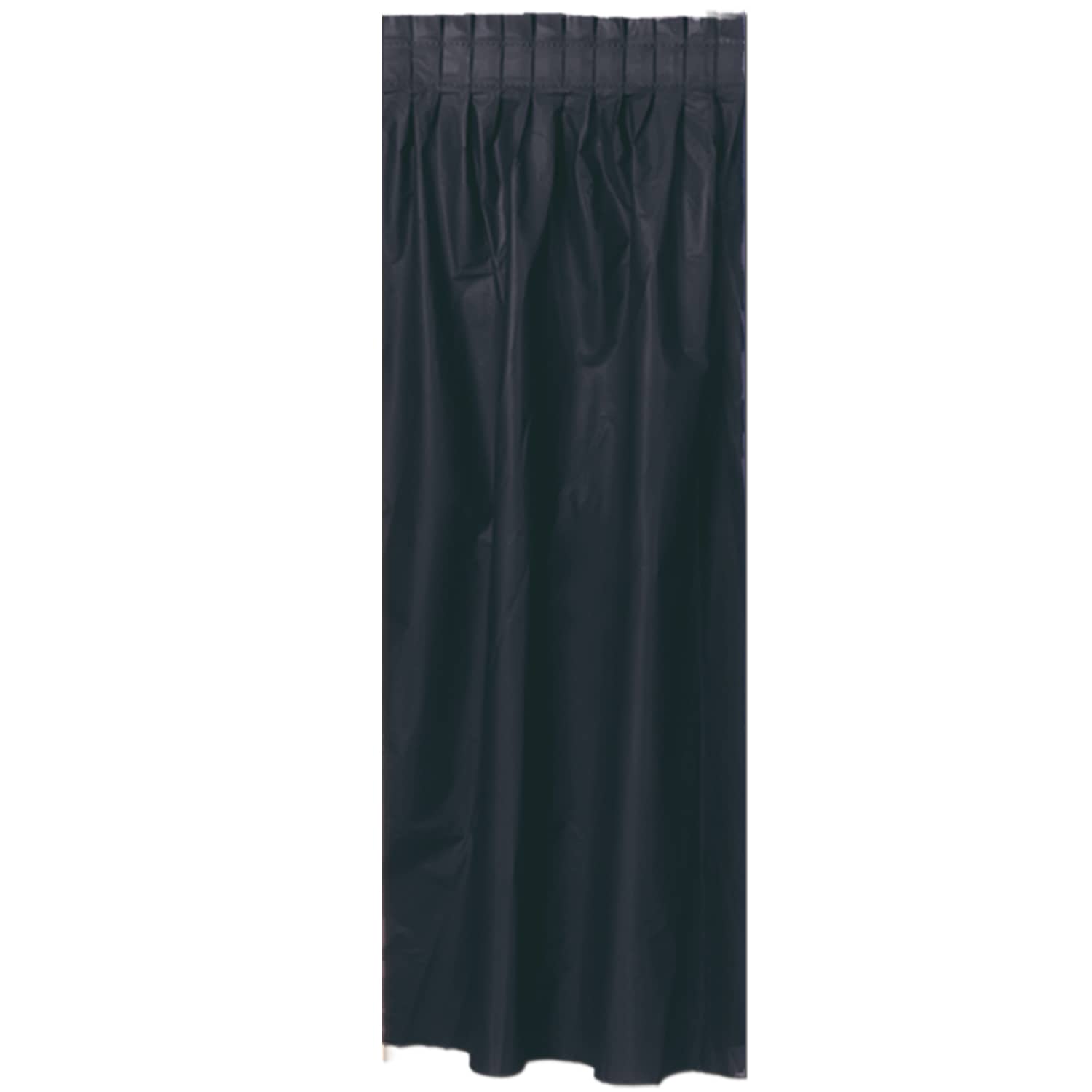 Black Plastic Table Skirting (Pack of 6) black table skirting, plastic table skirt, embossed vinyl table skirt, black party decorations, banquet table skirting, Party Express table décor, black event table cover, plastic table fringe