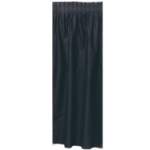 Black Plastic Table Skirting (Pack of 6) black table skirting, plastic table skirt, embossed vinyl table skirt, black party decorations, banquet table skirting, Party Express table décor, black event table cover, plastic table fringe