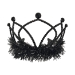 Black Plastic Fringed Tiara (Pack of 12) - 66580-BK