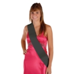 Black Satin Sash (Pack of 6) black satin sash, adult satin sash, 4 x 33 sash, sewn bottom sash, bulk sashes, event sashes, pageant sash black, customizable satin sash, party sashes, Party Express sashes