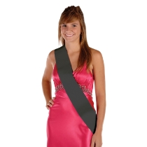 Black Satin Sash (Pack of 6) black satin sash, adult satin sash, 4 x 33 sash, sewn bottom sash, bulk sashes, event sashes, pageant sash black, customizable satin sash, party sashes, Party Express sashes