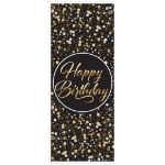 Black, Gold & Silver Happy Birthday Door Cover