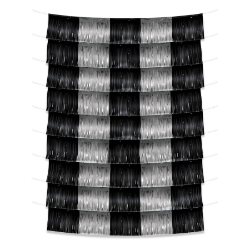 Black & Silver Metallic Fringe Garland Backdrop