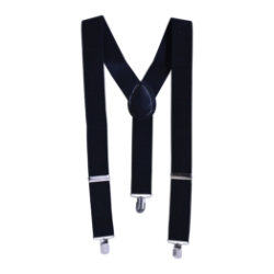 Black suspenders with adjustable straps.