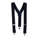 Black suspenders with adjustable straps.