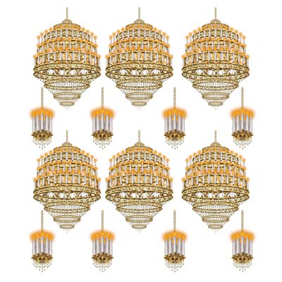 Black-Tie Lighting Props of chandeliers on thin plastic mateiral.