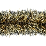 Black and Gold Tinsel Garland made of metallic tinsel material.