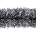 Black and Silver Tinsel Garland made of metallic tinsel material.