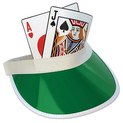 Blackjack Clear Green Visor for card game night 