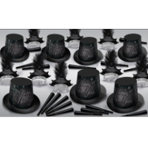 Blackout - New Year's Party Kit for 50  New Year’s Eve party kit, Blackout New Year’s Party Kit, Party Express, New Year’s Eve decorations, party hats, tiaras, noisemakers, New Year’s Eve celebration, elegant party supplies, New Year’s Eve accessories.