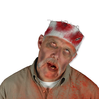 Bloody Gauze Headband (Pack of 12) Bloody Gauze Headband, bloody gauze, blood, headband, party favor, halloween, wholesale, inexpensive, bulk, zombie
