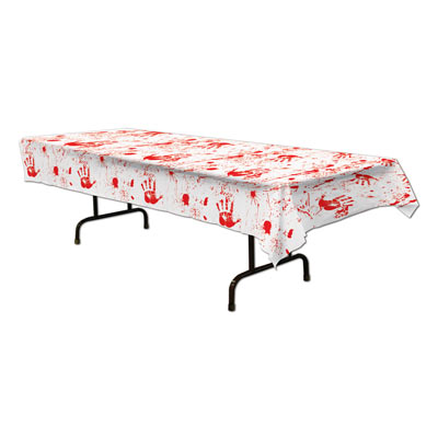 Bloody Handprints Tablecover (Pack of 12) Bloody, Halloween, handprints, table. table cover, murder, crime scene