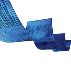 Blue 1-Ply Metallic Fringe Ceiling Curtain