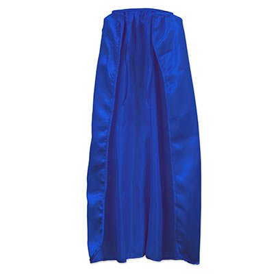 Blue silk like fabric cape.