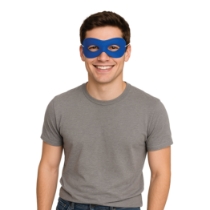 Blue Fabric Hero Mask (Pack of 12) blue hero mask, blue fabric mask, hero mask pack of 12, elastic superhero mask, kids party masks, costume accessories, superhero masks bulk, group costume masks, party express mask