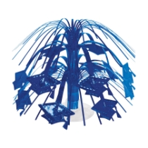 Blue Grad Cap Mini Cascade Centerpiece