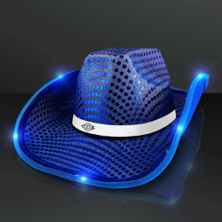 Blue Sequin LED Cowboy Hats