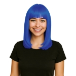 Blue Long Bob Wig (Pack of 6) blue long bob wig, blue wig pack, synthetic fiber wig, flame resistant wig, costume wigs, party wigs, group costume accessories, one size fits most wig, team spirit wigs, Party Express wigs