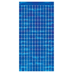 Blue Metallic Square Curtain
