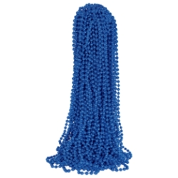 Blue Party Beads (Pack of 300) blue party beads, blue beads bulk, mardi gras beads blue, metallic blue bead necklaces, party beads pack of 300, school spirit beads, bulk party favors, blue event accessories