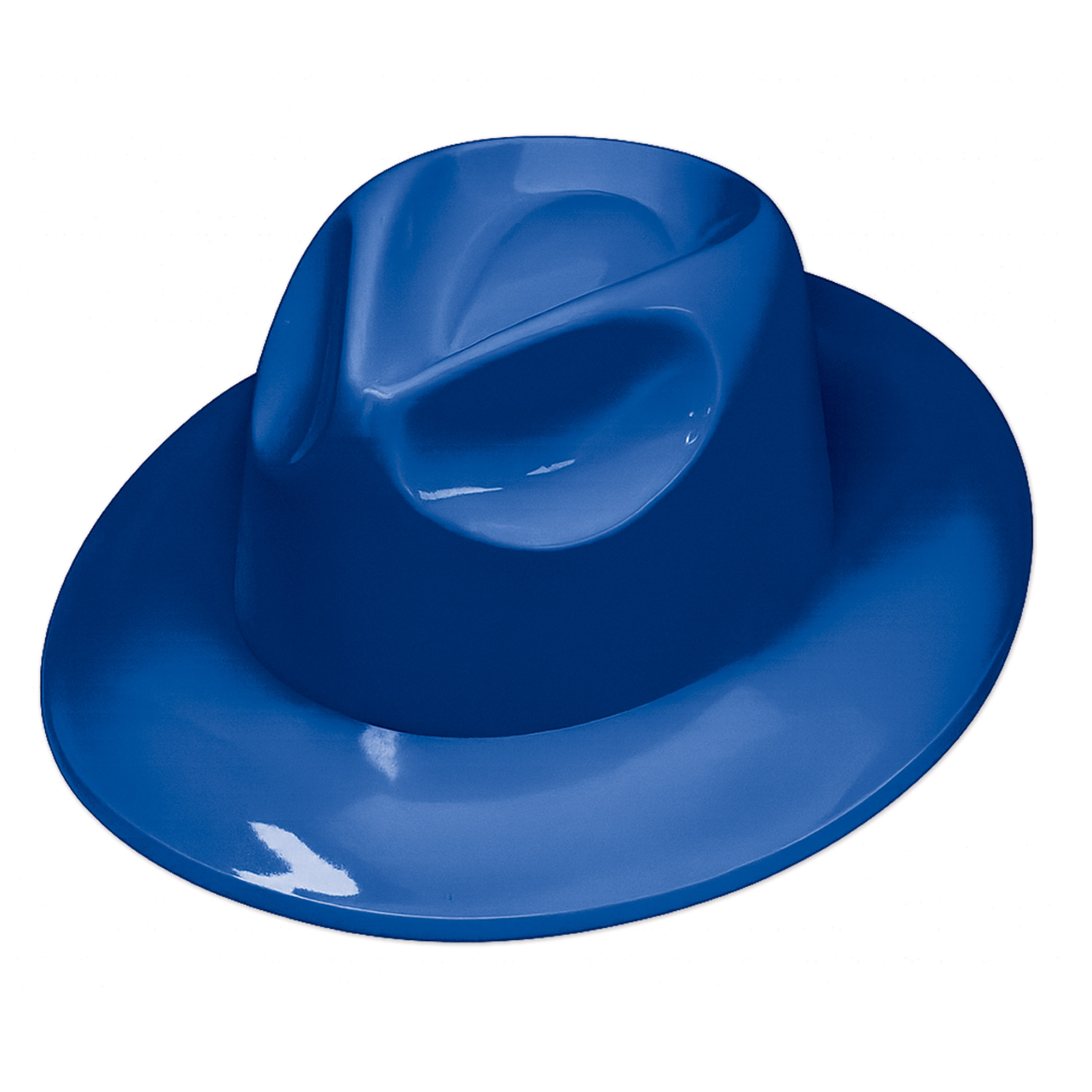 Blue Plastic Fedora (Pack of 25) blue plastic fedora, bulk fedora hats, party hats pack of 25, blue fedora party favors, costume accessories, plastic fedora hats wholesale, event hats, group party hats, Party Express fedora