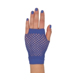 Blue Short Fishnet Gloves (Pack of 12 Pairs) blue fishnet gloves, short fishnet gloves, 4 inch gloves, polyester fishnet gloves, 80s costume accessories, retro gloves, dance gloves, one size fits most gloves, Party Express gloves, pack of 12 gloves