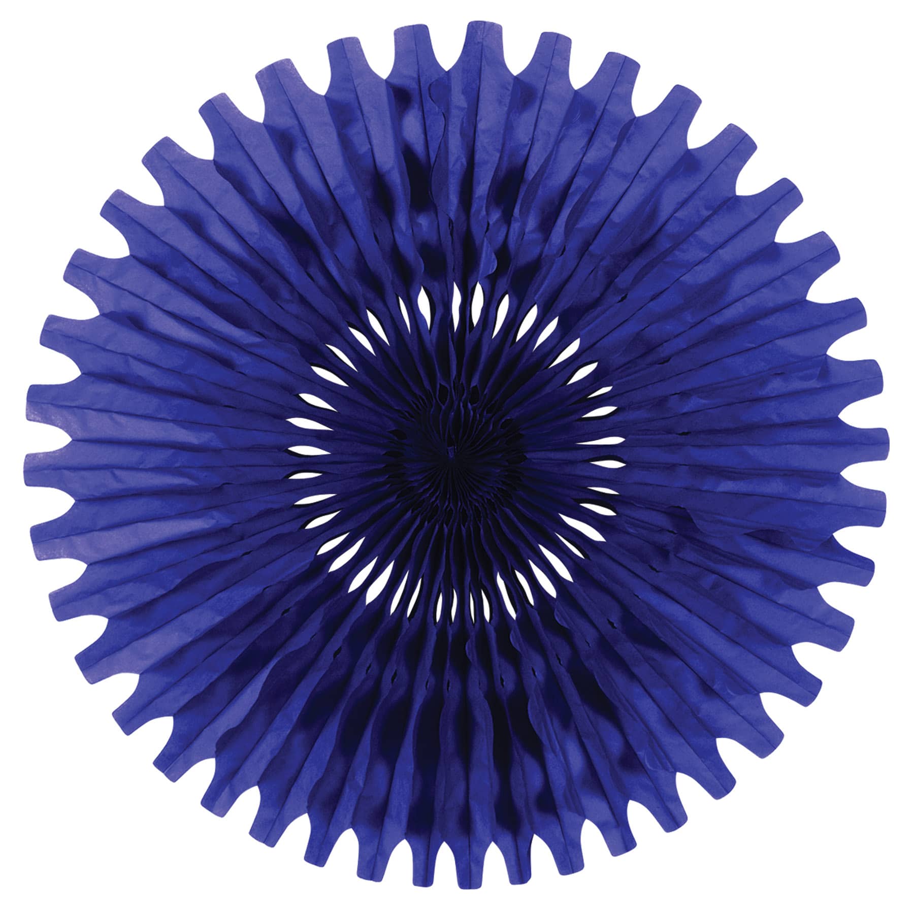 Blue Tissue Fan (Pack of 12) blue tissue fan, 25 inch tissue fan, blue party decorations, tissue paper fan, hanging party décor, Party Express tissue fan, blue wall décor, event backdrop decorations