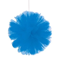 Blue Tulle Balls (Pack of 24) blue tulle balls, 8 inch tulle decorations, hanging tulle balls, blue party décor, tulle pom poms blue, event hanging decorations, baby shower tulle décor, Party Express tulle balls