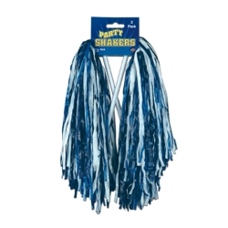 Blue & White Party Shaker on Stick (Pack of 48) blue white party shaker, party shaker on stick, noise makers bulk, pep rally accessories, sports spirit noisemakers, party favors bulk, school spirit supplies
