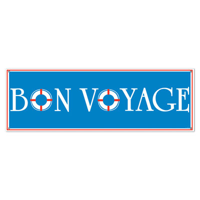 Bon Voyage Sign Banner (Pack of 12) Nautical, luau, beach, ocean, seas, sailing, ships, bon voyage, sign, banner 