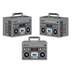 Boom Box Favor Boxes printed to replicate an 80's boombox.
