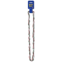 Red, White and Green Braided Beads
