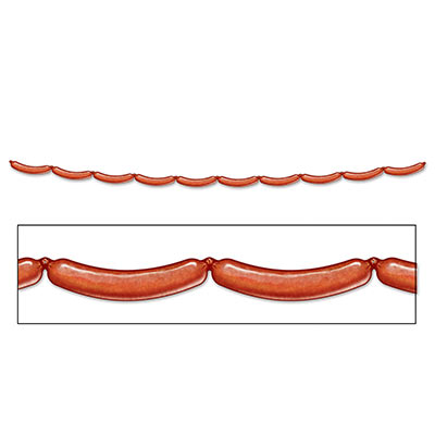 The Bratwurst Streamer is designed to look like a bunch of bratwursts attached in a row.