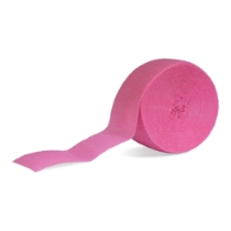 Bright Pink Festive Crepe Streamer (Pack of 24) bright pink crepe streamers, pink party streamers, festive crepe streamer, PartyExpress streamers, bulk party decorations, flame-retardant streamers, pink event décor, bachelorette party decorations, baby shower décor pink, crepe paper streamers pack of 24