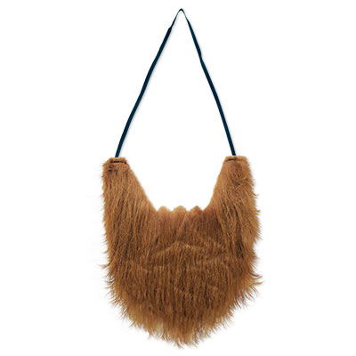 Brown material to form a beard with elastic material.