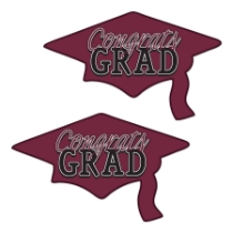 Burgundy Congrats Grad Cutouts