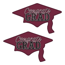 Burgundy Congrats Grad Cutouts