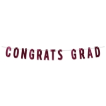 Burgundy Foil Congrats Grad Streamer 